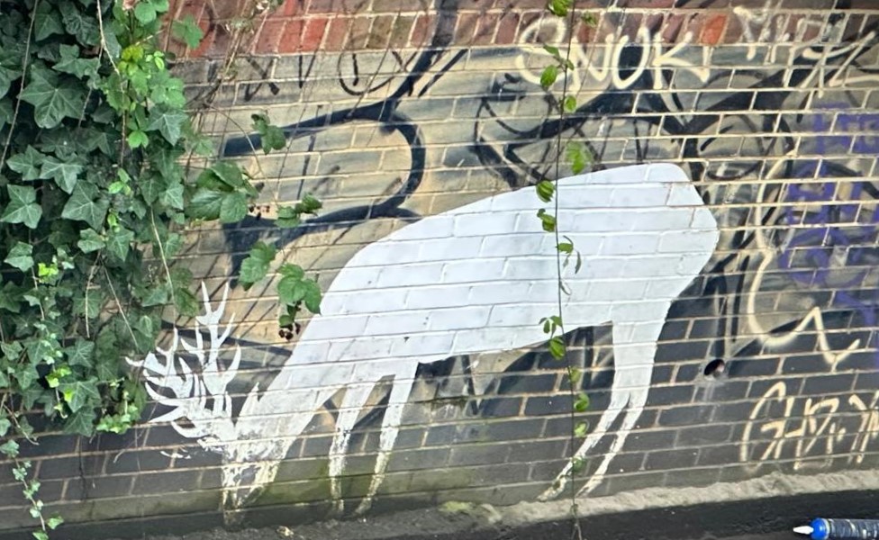 A stag mural by Lewisham Natureman